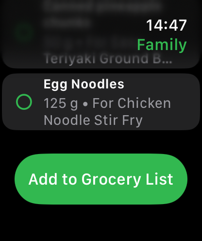 Foodwin Apple Watch Add Item